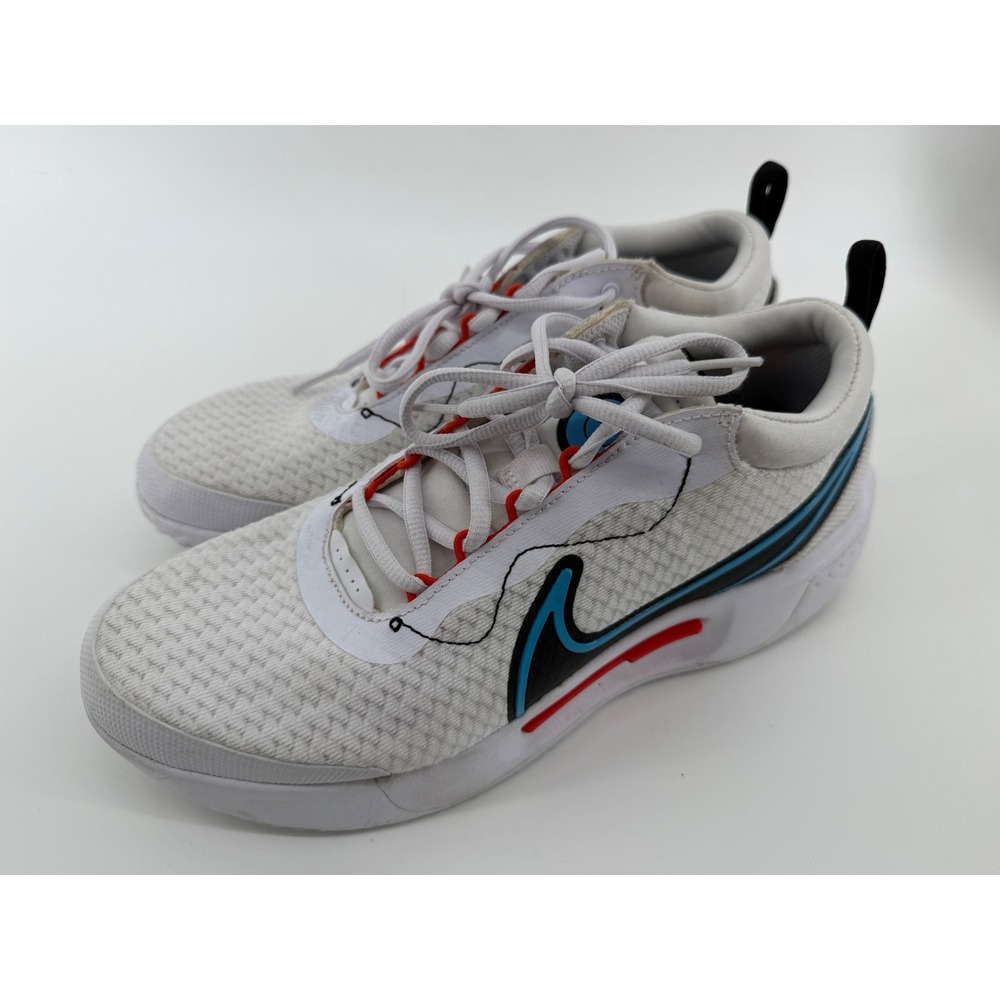 Nike Court Lite 3 White Blue Red Tennis Shoes DV3278-101 Mens 7.5 Womens 9